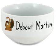 DECOHO - Bol petit-déjeuner personnalisé enfant – Motif animaux + prénom au choix – Cadeau original pour fille ou garçon - Blanc