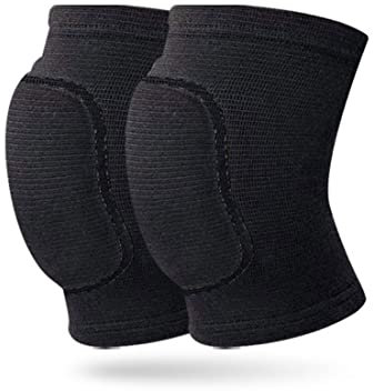 WJIAEER Paquete de 2 rodilleras, rodilleras suaves, rodilleras elásticas unisex, rodilleras elásticas antideslizantes para danza, fútbol, voleibol, baloncesto, yoga