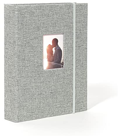 Photo Albums, 208 Pockets Linen Cover Mini Album Compatible with Fujifilm Mini 7s 8 8+ 9 25 26 50s 70 90 Film, PIC-300 Z2300 Film Instant Camera,Smokey White