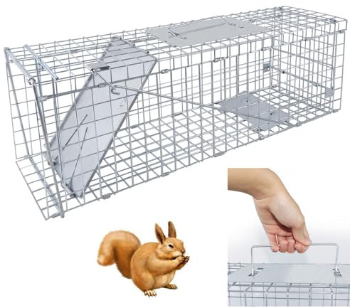 Kleine Humane Lebendfalle zum Fangen und Freilassen von Mäusen, Eichhörnchen, Streifenhörnchen, Ratten, Wieseln, Kaninchen und Anderen Kleintieren - Nagetierfalle für den Innen- und Außeneinsatz