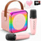 Gontence Karaoke Machine 2 Microphones, Girls Birthday Presents, Girls Toys Age 3-12 Year Old, Karaoke Machine kids Girls Gifts for 9+ Year Old Girls, Bluetooth Speaker for Kids & Adults