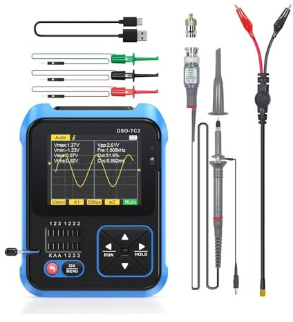 DSO TC3 Oscilloscope Numérique Testeur De Transistor Fonction Générateur De Signal 3 En 1 Testeur De Composants Électroniques Multifonction(B)