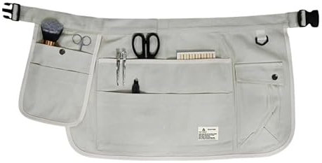 Heavy Duty Detachable Adjustable Tool Belt Work Apron Garden Tool Belt Gardening Apron Utility Belt for Home Improvement Housekeeping Half Waist Canvas Apron for Home Tool Gardening Apron(White)