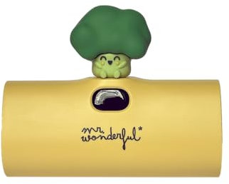 MR Wonderful - Mini Power Bank 5.000 mAh Brócoli Tipo C MrW - Carga Rápida y Diseño Divertido - Compatible con USB-C