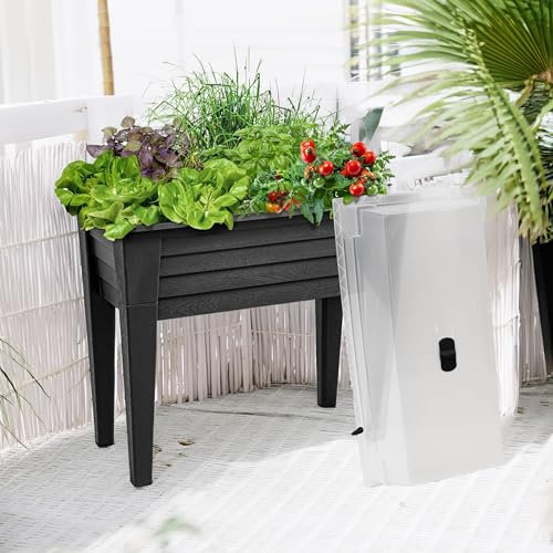 TOPCENT Hochbeet mit Haube ca.78 x 40 x 83 cm, Pflanzbeet mit Belüftungslöchern, wetterfestes Frühbeet für Garten, Balkon & Terrasse