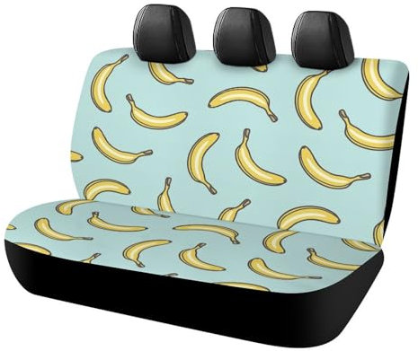 Qjjinxior Auto Rücksitzbezug, Gelb Banana Autositzbezug, Universal Sitzbezüge Set für die meisten Autos, LKWs, SUVs