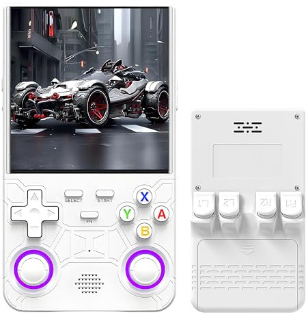 R36Ultra console portatile per videogiochi 64G, console di gioco emulatore retro completo con 15000+ giochi retro 20+ emulatori, sistema Linux open source, supporto 2.4G WIFI (nero trasparente)