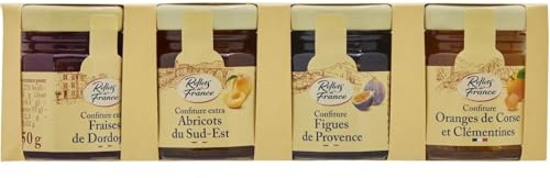REFLETS DE FRANCE - Confiture Oranges de Corse et Clémentines - Préparée avec 42g de Fruits - les 4 pots de 50g - 200g - Le Lot De 4