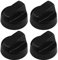 Spares2go manopole di controllo/Quadranti per Candy Forno Cappa e piano cottura (confezione da 4 + adattatori, Nero)
