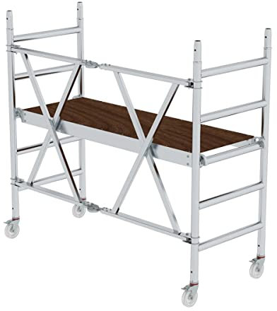 Günzburger Steigtechnik MUNK 115301 Aluminium Gerüst klappbar, fahrbar Arbeitshöhe (max.): 3m Sil