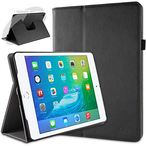 doupi Deluxe Protección Funda para iPad Mini 4 / Mini 5, Smart Sleep/Wake Up función 360 Grados giratoria del Caso del Soporte Bolsa, Negro