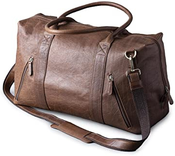 Lakeland Leather Holdall - Discoverer Large Real Leather Duffle Bag in Brown (52x27x23cm)