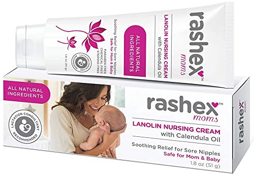 Rashex Mom - 100% Natural Nursing Cream with Lanolin and Calendula Oil - 1.8 oz