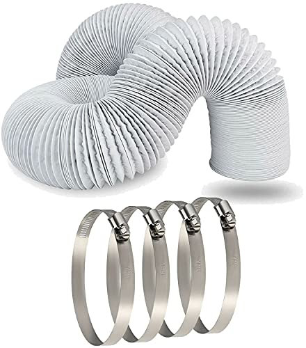 Ariati UK 6M Kit of 100mm - 4 inch Universal Tumble Dryer Cooker Hood Extractor Fan Air Conditioner Hose - 6 Metre Length with 4 Clips