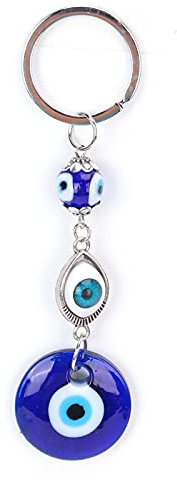 Türkisches Blaues Böses Auge Schlüsselanhänger, Viel Glück Schlüsselanhänger mit Ring Hängende Ornament Tasche Dekor