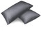 Fittia 2er-Set Satin Kissenbezug Premium Kopfkissenbezug Kissenhülle Haar- und Hautpflege Seidig mit Reißverschluss, Dunkelgrau, 40x60cm
