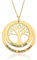 Collar Arbol de la Vida Personalizado para Mujer en Plata de Ley - con Cadena de 45 cm + Alargador - Regalo Original para Madres y Abuelas (Collar Arbol + 1 Aro Oro)