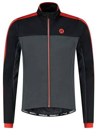 Rogelli Freeze Fahrradjacke Herren - Rennradjacke - Grau/Schwarz/Rot - Größe L