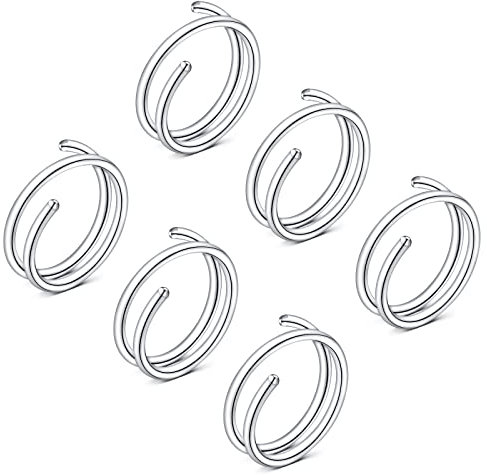 Briana Williams 6er Nasenring 8mm Nasenpiercing Ring 20G Double Doppel Hoop Chirurgenstahl for Single Piercing