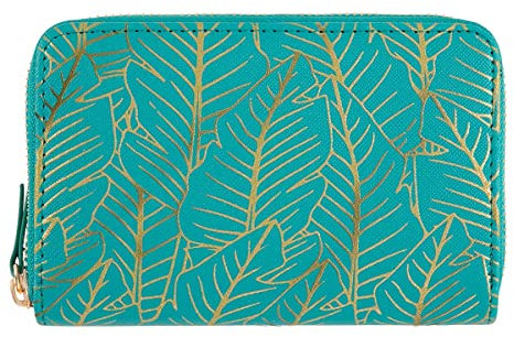 DRAEGER PARIS - Portefeuille - 15 x 2,5 x 9,5 cm - Vert/Doré - Zippé - Accessoire, Mode, Fashion, Tendance - Idée Cadeau Amis, Famille, Fête Des Mères, Copine