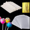 Cake Pop, 100 Piezas Bolsas Transparentes para Chuches + 100 Piezas Palitos para Cake Pops + 100 Piezas Bridas, Cake Pops DIY