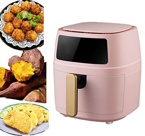BAIYUN Multi-functional Air Fryer 5L Large-capacity Home Fries Machine Oven, Touch Panel 360-degree Hot Air Circulation (Color : Pink)