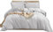 Imperial Rooms King Size Duvet Cover Sets Brushed Microfiber 3 PCs Plain Silver Bedding Set with Pillow Cases Button Closure Ultra Soft Quilt Bed Cover (230 x 220 Cm)