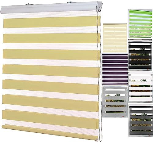 Thermorollo Verdunkelungsrollo 115x340cm Dachfenster Verdunkelung Sonnenschutz Tragbare Reise Verdunkelungsrollo inkl. Montagematerial, für Fenster & Tür, Beige