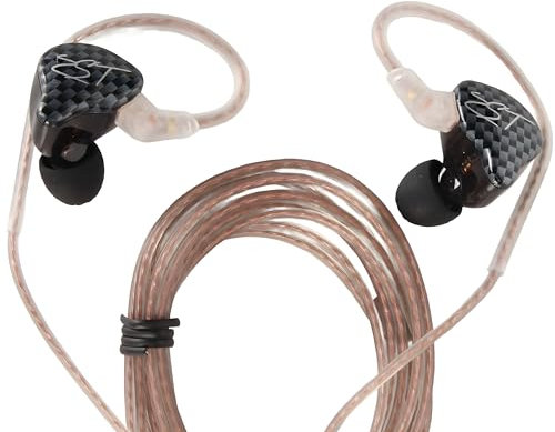 ZST Auricolari In-Ear, 1BA Plus 1DD Auricolari Cablati Auricolari Cablati Professionali, In Ear Monitor Auricolari Cablati per Lettori Android Mp3, Regali (Standard in