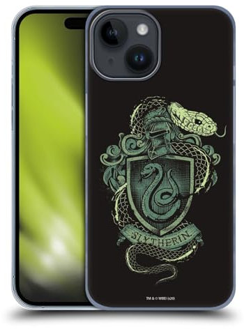 Head Case Designs Offizielle Harry Potter Slytherin Deathly Hallows XIV Harte Rueckseiten Handyhülle Hülle Huelle kompatibel mit Apple iPhone 15