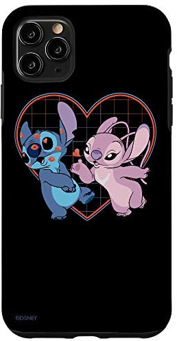 iPhone 11 Pro Max Disney Lilo and Stitch Angel Heart Kisses Case