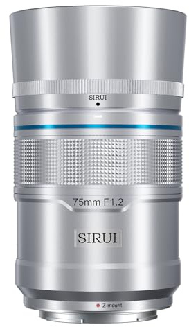 SIRUI Sniper 75mm F1.2 APS-C Autofokus Teleobjektiv für Nikon Z8, Z9, Z5, Z6, Z7, Zfc (Z-Mount, in Silber)