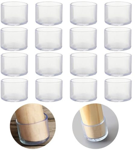 Lot de 16 protections de sol rondes en silicone pour pieds de chaise, housses de pieds de meubles, housses de pieds de table mobiles pour éviter les rayures sur le plancher en bois dur et réduire le