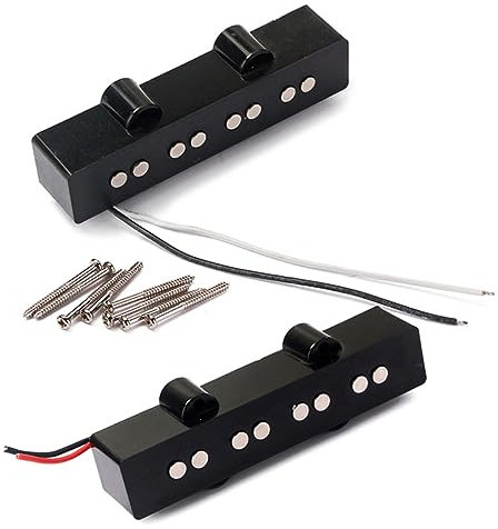 UPKOCH String Bass Pickup Set Open Style Tonabnehmer Bass Schwarz Installieren Geeignet Für Brücke Und Hals Authentischer Mit Mittlerem Ausgang