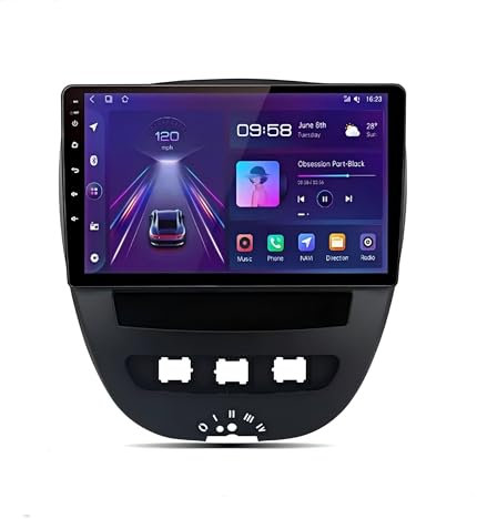(4GB+32GB) Car Stereo Upgrade Radio for Toyota Aygo/Peugeot 107 /Citroen C1 2005-2014 Android 13 GPS Navigation with Wireless Carplay Android Auto Support FM RSD Bluetooth 5.0, 5G WiFi