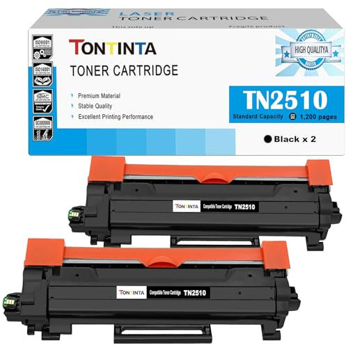 TN2510 TN-2510 Kompatible Tonerkartuschen 2 Schwarz Standardkapazität für Brother Drucker HL-L2400DW L2400DWE L2445DW L2447DW DCP-L2620DW L2627DW L2627DWXL L2660DW MFC-L2800DW L2827DW L2835DW L2860DW