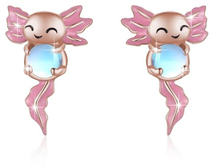Axolotl Ohrstecker 925 Sterling Silber Tier Ohrringe Mexikanischer Schmuck Geschenke für Damen