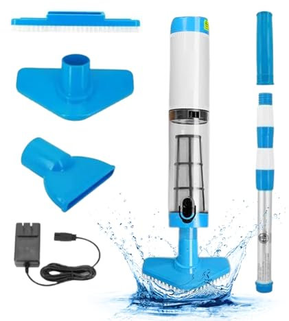 Nettoyeur de piscine - Balai de piscine - Rechargeable sans fil - Nettoyeur sous- avec moteur puissant pour étang, piscine, terrasse, sol, sable et saleté