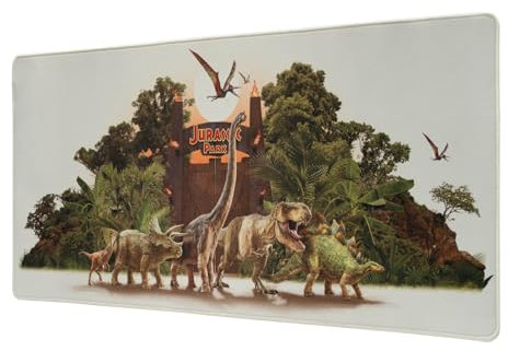 Grupo Erik: Tappetino Scrivania, Tappetino Mouse XLL Jurassic Park – Mouse Pad Jurassic World Rebirth, Tappeto con Design Ufficiale Jurassic World - Accessorio Gaming e ufficio