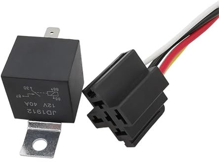 Relais de voiture JD1912 12 V 40 A 4 broches avec prise 4 fils 1 pièce