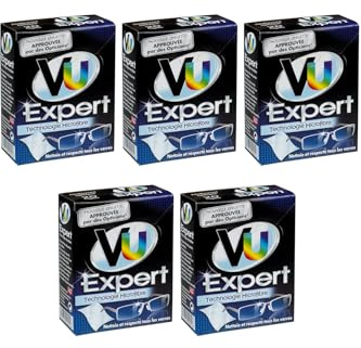 Lingettes VU Expert – Nettoyant Optique – Lingettes Nettoyantes Lunettes Microfibre – Nettoie et respecte tous les verres - 5 Boite de 20 unités