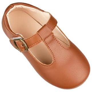 TRIWORIAE-Ballerines Fille Chaussures Plates Mary Jane Élégantes per École Activité Fête Marron 23