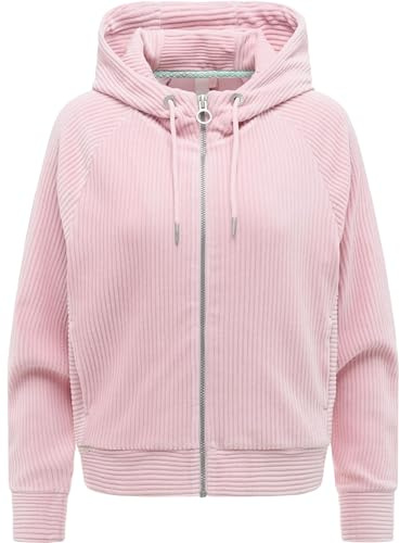 Ragwear Damen Cordjacke weiche Sweatjacke Zip-Hoodie Übergangsjacke aus weichem Kord in Samt-Haptik Corduly Cordy XS-XXL
