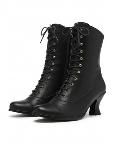 Stockerpoint Damen Stiefel 4490 I Größe 36-42 I Elegante Schuhe aus Echtleder mit Schnürung & Reißverschluss I Bequemer 6,5 cm Absatz I Perfekt für Trachten & Festlichkeiten