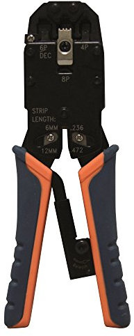 Waytex 37906 Pince à sertir Haute qualité RJ9/RJ11/RJ12/RJ45, Noir