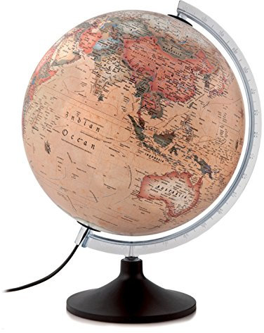 Atmosphere - Globo terráqueo, Esfera de plástico, iluminada, en Castellano, 30 cm, Color Sepia (Mapiberia Solid A)