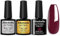 Allenbelle (Base Top Coat+ one colore) Smalto Semipermanente Nail Polish UV LED Gel Unghie Base Coat&Top Coat (Kit di 3 pcs 7.3ML/pc) (1336)
