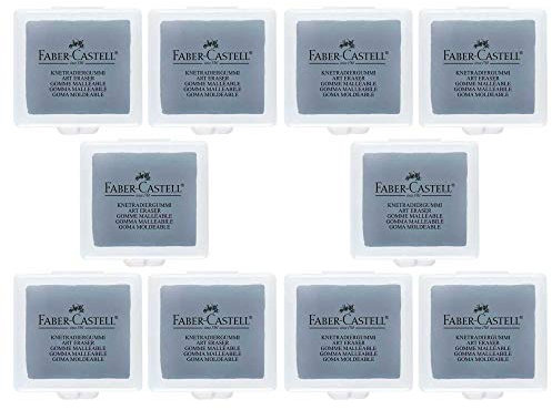 Faber-Castell 127220 - Knetradiergummi Art Eraser, grau (Grau | 10er Pack)