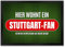 trendaffe - Hier wohnt EIN Stuttgart-Fan Fußmatte mit Rasen Motiv Fußball Stuttgart Verein