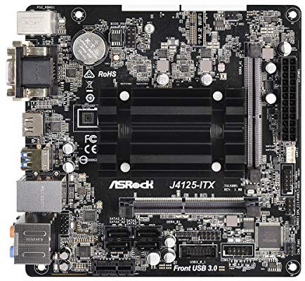 ASRock J4125-ITX, Intel, SOC (J4125), 2DDR4 (SO-DIMM), 8GB, VGA+DVI+HDMI, GBLAN, 4SATA3, 4USB3.2, MITX, One size